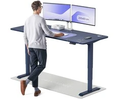 Elektrinis reguliuojamo aukščio stalas Desktronic HomePro Mėlynas/Mėlynas, 200x80cm, Dvigubas motoras, USB ir USB-C įkrovimo lizdai