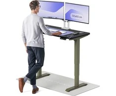 Elektrinis reguliuojamo aukščio stalas Desktronic HomePro Žalias/Juodas, 120x60cm, Dvigubas motoras, USB ir USB-C įkrovimo lizdai