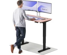 Elektrinis reguliuojamo aukščio stalas Desktronic HomePro Juodas/Rožinis, 120x60cm, Dvigubas motoras, USB ir USB-C įkrovimo lizdai
