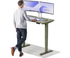 Elektrinis reguliuojamo aukščio stalas Desktronic HomePro Žalias/Žalias, 120x60cm, Dvigubas motoras, USB ir USB-C įkrovimo lizdai