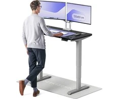 Elektrinis reguliuojamo aukščio stalas Desktronic HomePro Pilkas/Juodas, 120x60cm, Dvigubas motoras, USB ir USB-C įkrovimo lizdai