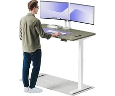 Elektrinis reguliuojamo aukščio stalas Desktronic HomeOne Baltas/Žalias, 140x70cm, Dvigubas motoras, USB ir USB-C įkrovimo lizdai