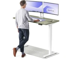 Elektrinis reguliuojamo aukščio stalas Desktronic HomePro Baltas/Žalias, 140x70cm, Dvigubas motoras, USB ir USB-C įkrovimo lizdai