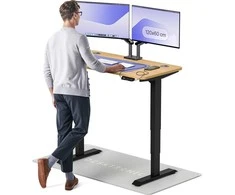 Elektrinis reguliuojamo aukščio stalas Desktronic HomePro Juodas/Ąžuolas, 120x60cm, Dvigubas motoras, USB ir USB-C įkrovimo lizdai