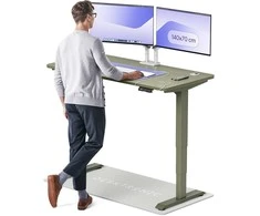 Elektrinis reguliuojamo aukščio stalas Desktronic HomePro Žalias/Žalias, 140x70cm, Dvigubas motoras, USB ir USB-C įkrovimo lizdai