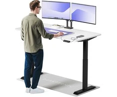 Elektrinis reguliuojamo aukščio stalas Desktronic HomeOne Juodas/Baltas, 160x80cm, Dvigubas motoras, USB ir USB-C įkrovimo lizdai