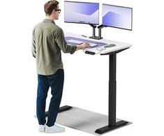 Elektrinis reguliuojamo aukščio stalas Desktronic HomeOne Juodas/Baltas, 120x60cm, Dvigubas motoras, USB ir USB-C įkrovimo lizdai