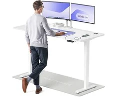 Elektrinis reguliuojamo aukščio stalas Desktronic HomePro Baltas/Baltas, 180x80cm, Dvigubas motoras, USB ir USB-C įkrovimo lizdai