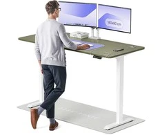 Elektrinis reguliuojamo aukščio stalas Desktronic HomePro Baltas/Žalias, 180x80cm, Dvigubas motoras, USB ir USB-C įkrovimo lizdai
