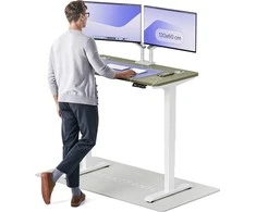 Elektrinis reguliuojamo aukščio stalas Desktronic HomePro Baltas/Žalias, 120x60cm, Dvigubas motoras, USB ir USB-C įkrovimo lizdai