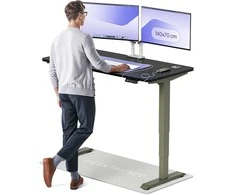 Elektrinis reguliuojamo aukščio stalas Desktronic HomePro Žalias/Juodas, 140x70cm, Dvigubas motoras, USB ir USB-C įkrovimo lizdai