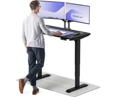 Elektrinis reguliuojamo aukščio stalas Desktronic HomePro Juodas/Juodas, 120x60cm, Dvigubas motoras, USB ir USB-C įkrovimo lizdai