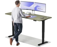 Elektrinis reguliuojamo aukščio stalas Desktronic HomePro Juodas/Žalias, 200x80cm, Dvigubas motoras, USB ir USB-C įkrovimo lizdai