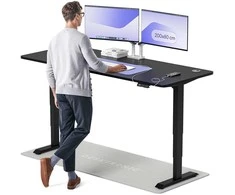 Elektrinis reguliuojamo aukščio stalas Desktronic HomePro Juodas/Juodas, 200x80cm, Dvigubas motoras, USB ir USB-C įkrovimo lizdai