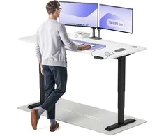Elektrinis reguliuojamo aukščio stalas Desktronic HomePro Juodas/Baltas, 180x80cm, Dvigubas motoras, USB ir USB-C įkrovimo lizdai