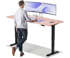 Elektrinis reguliuojamo aukščio stalas Desktronic HomePro Juodas/Rožinis, 200x80cm, Dvigubas motoras, USB ir USB-C įkrovimo lizdai