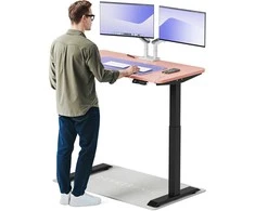 Elektrinis reguliuojamo aukščio stalas Desktronic HomeOne Juodas/Rožinis, 120x60cm, Dvigubas motoras, USB ir USB-C įkrovimo lizdai