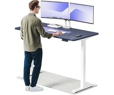 Elektrinis reguliuojamo aukščio stalas Desktronic HomeOne Baltas/Mėlynas, 160x80cm, Dvigubas motoras, USB ir USB-C įkrovimo lizdai