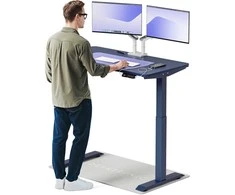 Elektrinis reguliuojamo aukščio stalas Desktronic HomeOne Mėlynas/Mėlynas, 120x60cm, Dvigubas motoras, USB ir USB-C įkrovimo lizdai
