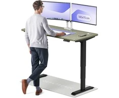 Elektrinis reguliuojamo aukščio stalas Desktronic HomePro Juodas/Žalias, 140x70cm, Dvigubas motoras, USB ir USB-C įkrovimo lizdai