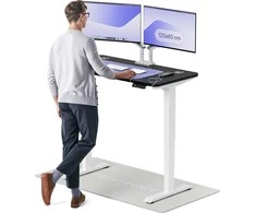 Elektrinis reguliuojamo aukščio stalas Desktronic HomePro Baltas/Juodas, 120x60cm, Dvigubas motoras, USB ir USB-C įkrovimo lizdai
