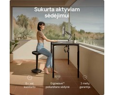 Ergonomiška balansinė kėdė Desktronic Juoda, Neslystantis pagrindas