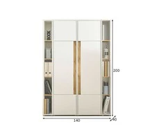 Biuro spinta Imv City, 140 cm, balta/ąžuolas