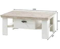 TV staliukas Kavos staliukas Imv Florenz, 109 cm, baltoji pušis/pušis