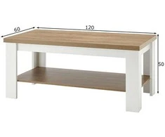 Kavos staliukas Imv Provence, 120 cm, baltoji pušis/ąžuolas