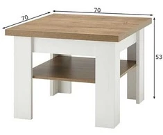 Kavos staliukas Imv Provence, 70 cm, baltoji pušis/ąžuolas