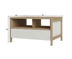 TV staliukas Kavos staliukas Stranda, balts / ąžuolas