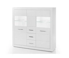 Komoda Bianco, 149 cm, baltas blizgesys