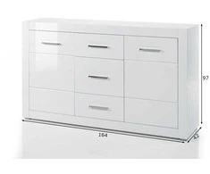 Komoda Bianco, baltas blizgesys