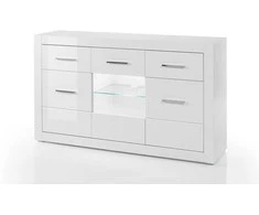 Komoda Bianco, baltas blizgesys