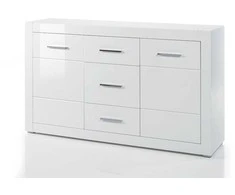 Komoda Bianco, baltas blizgesys