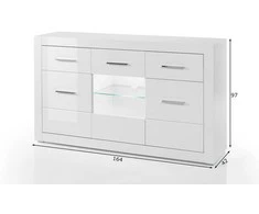Komoda Bianco, baltas blizgesys