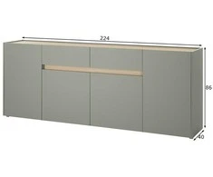 Komoda Imv City, 224 cm, žalias/ąžuolas