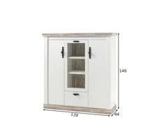 Komoda Imv Florenz, 139 cm, baltoji pušis/pušis