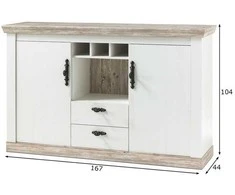 Komoda Imv Florenz, 167 cm, baltoji pušis/pušis