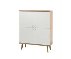 Komoda Imv Lena, 107x40xH134 cm, balta/ąžuolas