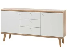 Komoda Imv Lena, 160x40xH83 cm, balta/ąžuolas