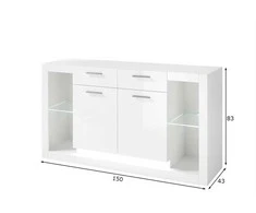 Komoda Imv Meran, 150 cm, baltas blizgus
