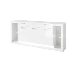 Komoda Imv Meran, 198 cm, baltas blizgus