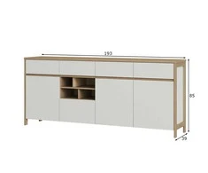Komoda Imv Stranda, balts / ąžuolas