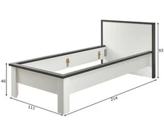 Lova Lovos Imv Sherwood, 90x200 cm, balta/pilka