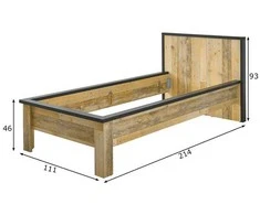 Lova Lovos Imv Sherwood, 90x200 cm, ruda/pilka