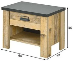 Naktinė spintelė Imv Sherwood, 60x39xH46 cm, ruda/pilka