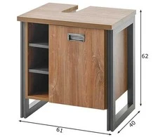 Praustuvo spintelė Detroit, 61 cm, ąžuolas/pilkas