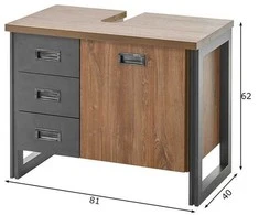 Praustuvo spintelė Detroit, 81 cm, ąžuolas/pilkas