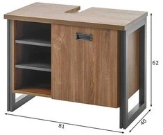 Praustuvo spintelė Detroit, 81 cm, ąžuolas/pilkas